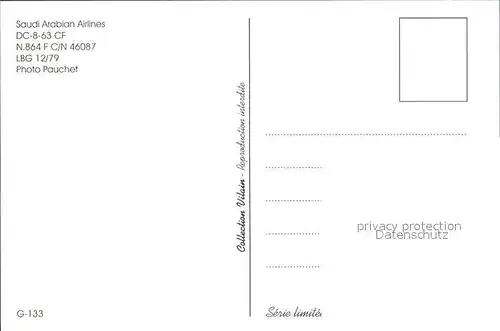 Flugzeuge Zivil Saudi Arabian Airlines DC 8 63 CF N864F C N 46087 Kat. Airplanes Avions
