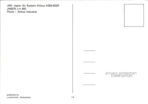 Flugzeuge Zivil JAS Japan Air System Airbus A300 622R JA8375 c n 602 Kat. Airplanes Avions