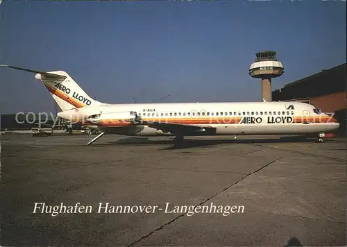 Flugzeuge Zivil Aero Lloyd Douglas DC 9 Flughafen Hannover Langenhagen Kat. Airplanes Avions