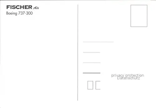 Flugzeuge Zivil Fischer Air Boeing 737 300 Kat. Airplanes Avions