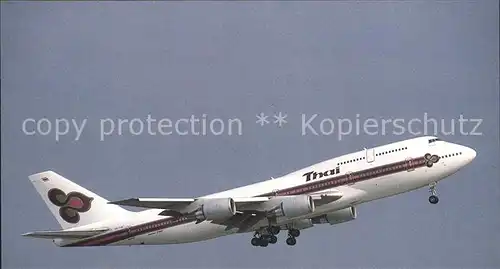 Flugzeuge Zivil Thai Airways International HS TGE Boeing 747 3D7 C N 23722 Kat. Airplanes Avions
