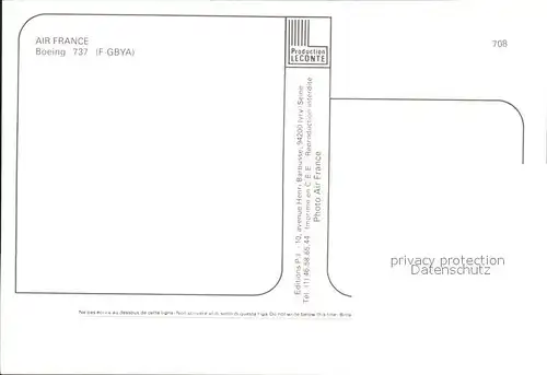 Flugzeuge Zivil Air France Boeing 737 F GBYA  Kat. Airplanes Avions