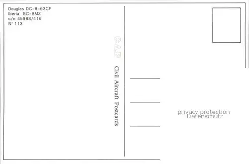 Flugzeuge Zivil Iberia DC 8 63CF EC BMZ c n 45988 416 Kat. Airplanes Avions