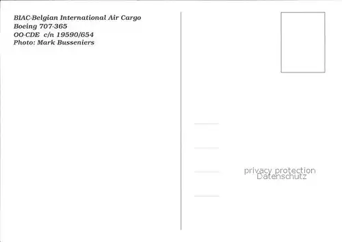 Flugzeuge Zivil BIAC Belgian International Air Cargo Boeing 707 365 OO CDE  Kat. Airplanes Avions