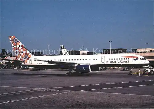 Flugzeuge Zivil British Airways Crossing bordes colours Boeing 757 236 G BIKT Kat. Airplanes Avions
