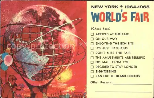 Expositions World s Fair New York 1964 1965 Unisphere  Kat. Expositions