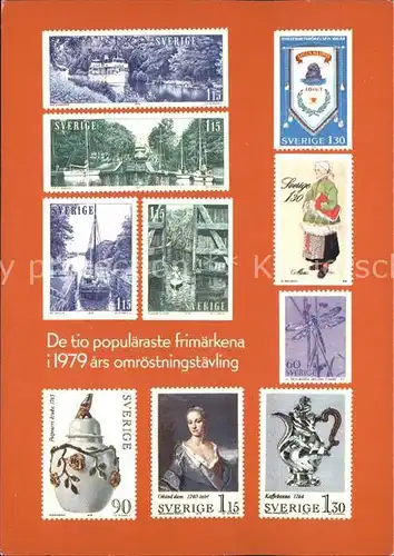 Briefmarke auf Ak Sverige Schweden  Kat. Besonderheiten