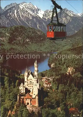 Seilbahn Tegelberg Schloss Neuschwanstein Hohenschwangau Alpsee  Kat. Bahnen