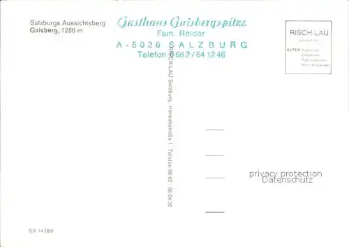 Funkturm Gaisberg Gasthaus Gaisbergspitze Salzburg Kat. Gebaeude