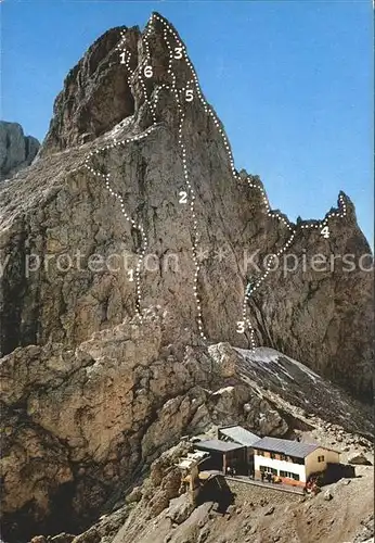 Bergsteigen Klettern Route Dolomiti Forcella Sassolungo Langkofelscharte Kat. Bergsteigen