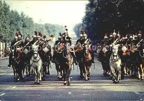 Leibgarde Wache Garde Republicaine Champs Elysees Paris Fanfare de cavalerie Kat. Polizei