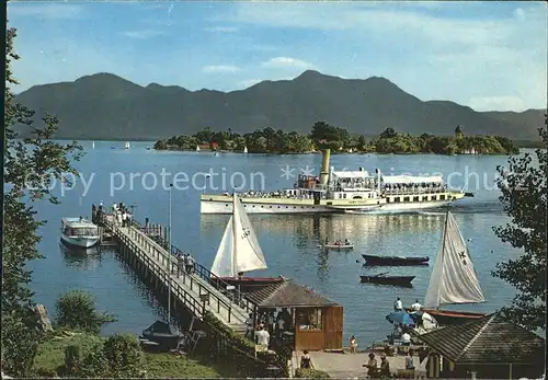 Dampfer Seitenrad Ludwig Fessler Chiemsee Fraueninsel Kat. Schiffe