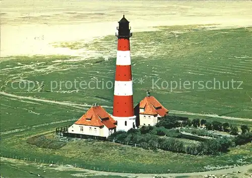 Leuchtturm Lighthouse Westerhever Fliegeraufnahme Kat. Gebaeude