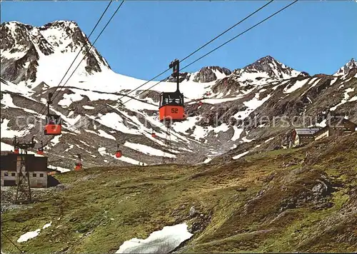 Seilbahn Stubaier Gletscherbahn Mittelstation Fernau Dresdner Huette Kat. Bahnen