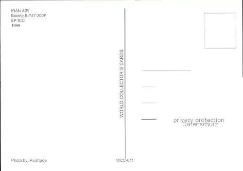 Flugzeuge Zivil Iran Air Boeing 747 200F EP ICC  Kat. Airplanes Avions