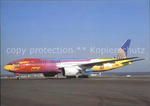 Flugzeuge Zivil Continental Airlines Peter Max colours Boeing 777 N77014 Kat. Airplanes Avions