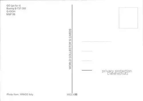 Flugzeuge Zivil GO Go for It Boeing 737 300 G IGOH Kat. Airplanes Avions