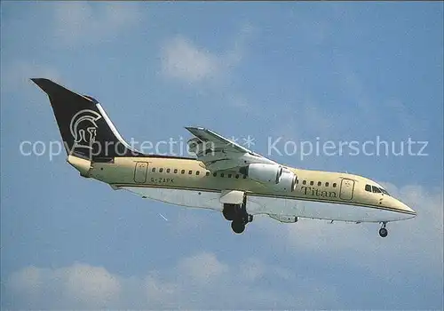 Flugzeuge Zivil Titan Airways BAe 146 200 G ZAPK  Kat. Airplanes Avions