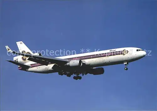 Flugzeuge Zivil Thai Airways International MD 11 HS TMG c n 48451 505 Kat. Airplanes Avions