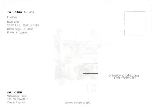 Flugzeuge Zivil EuroSun B737 3K2 TC ESA c n 23411 1195 Kat. Airplanes Avions