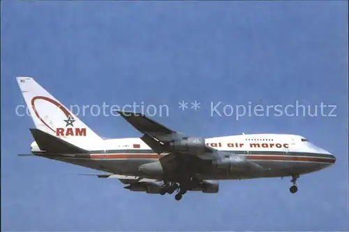 Flugzeuge Zivil Royal Air Maroc B 747 SP 44 CN RMS c n 21253 Kat. Airplanes Avions