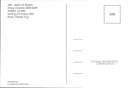 Flugzeuge Zivil JAS Japan Air System Airbus Industrie A300 622R JA8563 c n 683 Kat. Airplanes Avions