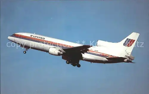 Flugzeuge Zivil United Airlines Lockheed L1011 500 a long range version of Tristar. Powered by three Rolls Royce RB 211 engines Kat. Airplanes Avions