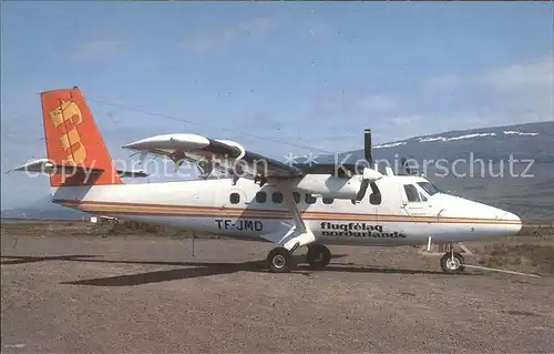 Flugzeuge Zivil FLUGFERLAG NORDURLANDS DHC 6 300 TF JMD c n 475 at Akureyri 7 1989 Kat. Airplanes Avions