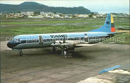 Flugzeuge Zivil TAME C.A.   TRANSPORTES AEROS NACIONALES ECUATORIANAS Lockheed L 188A Electra Ecuador s domestic airline  Kat. Airplanes Avions