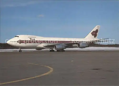 Flugzeuge Zivil Thai Airways International Boeing 747 Stockholm Arlanda 1985 Kat. Airplanes Avions