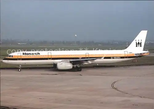 Flugzeuge Zivil MONARCH AIRLINES Airbus A 321 G MARA BHX  Kat. Airplanes Avions