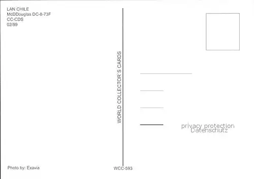 Flugzeuge Zivil LAN CHILE McD Douglas DC 8 73F CC CDS  Kat. Airplanes Avions