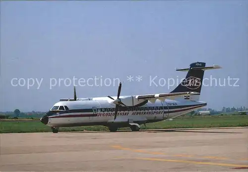 Flugzeuge Zivil ATR42 Jugoslovenski Aerotransport (JAT) YU ALK  Kat. Airplanes Avions