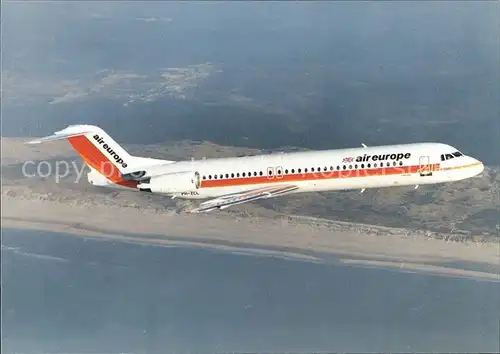 Flugzeuge Zivil Fokker 100 Air  Europe Kat. Airplanes Avions