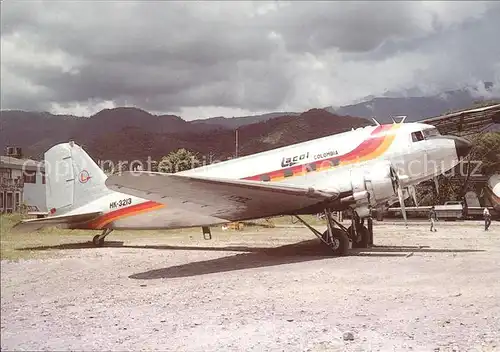 Flugzeuge Zivil LACOL Colombia McDouglas DC 3C HK 3213 Vanguardia Villavicencio Kat. Airplanes Avions