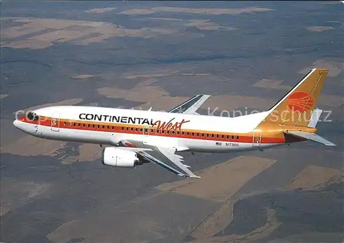 Flugzeuge Zivil Continental West Airlines Boeing 737 300 N 17306 Washington  Kat. Airplanes Avions