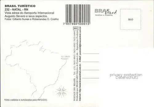 Flughafen Airport Aeroporto 232 NATAL RN Aeroporto Internacional Augusto Severo Brasil  Kat. Flug