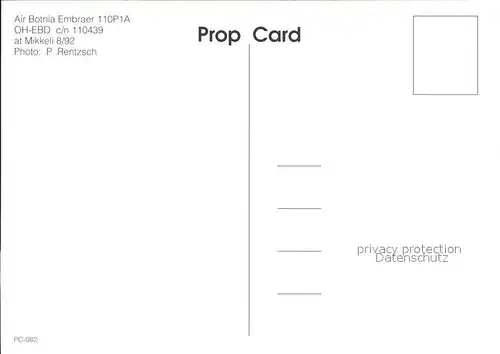 Flugzeuge Zivil Air Botnia Embraer 110P1A OH EBD  Kat. Airplanes Avions