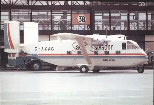 Flugzeuge Zivil SADIA SALVADOR Brasil shorts skyvan G AXAG Propeller Maschine Kat. Airplanes Avions