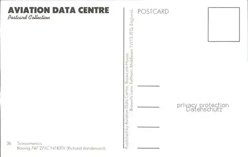 Flugzeuge Zivil Transamerica Boeing 747 271C N743TV  Kat. Airplanes Avions