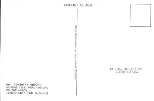 Flugzeuge Zivil DHL Vickers V953C Merchantman Coventry Airport  Kat. Airplanes Avions