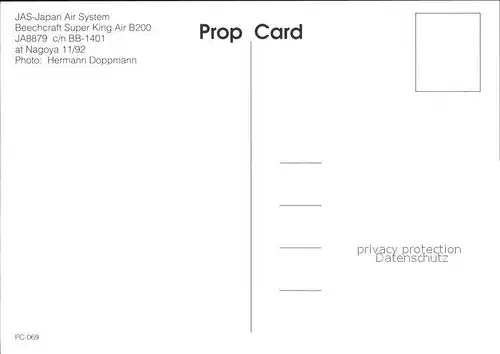 Flugzeuge Zivil JAS Japan Air System Beechcraft Super King Air B200 JA8879  Kat. Airplanes Avions