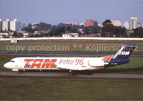 Flugzeuge Zivil TAM Te Amo Feliz 96 colours Fokker 100 PT MRK c n 11440 Kat. Airplanes Avions