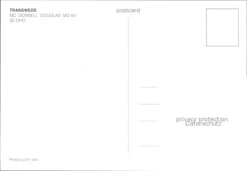 Flugzeuge Zivil Transwede McDonnell Douglas MD 83 SE DHO  Kat. Airplanes Avions