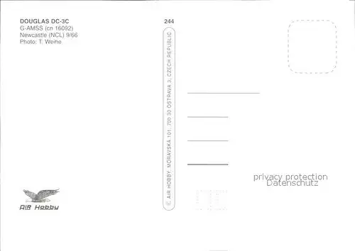 Flugzeuge Zivil Dan Air London Douglas DC 3C G AMSS cn 16092 Kat. Airplanes Avions