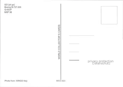 Flugzeuge Zivil Go All go Boeing 737 300 G IGOF  Kat. Airplanes Avions