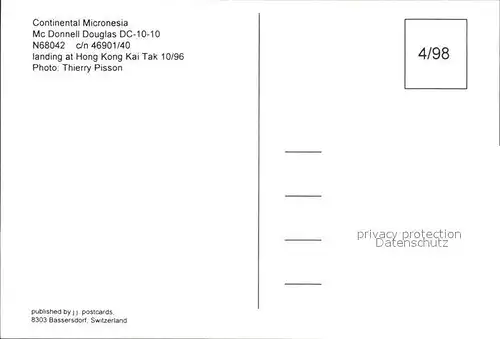 Flugzeuge Zivil Continental Micronesia McDonnell Douglas DC 10 10 N68042 Kat. Airplanes Avions
