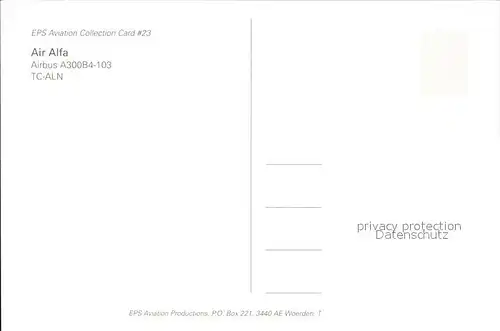 Flugzeuge Zivil Air Alfa Airbus A300B4 103 TC ALN  Kat. Airplanes Avions