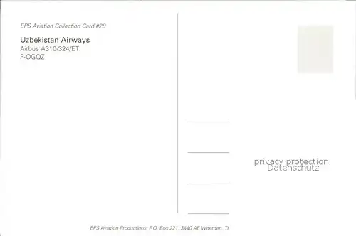 Flugzeuge Zivil Uzbekistan Airways Airbus A310 324 ET F OGQZ Kat. Airplanes Avions