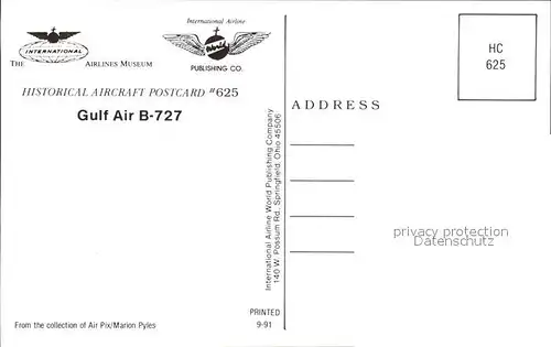 Flugzeuge Zivil Gulf Air B 727 N300AA Kat. Airplanes Avions